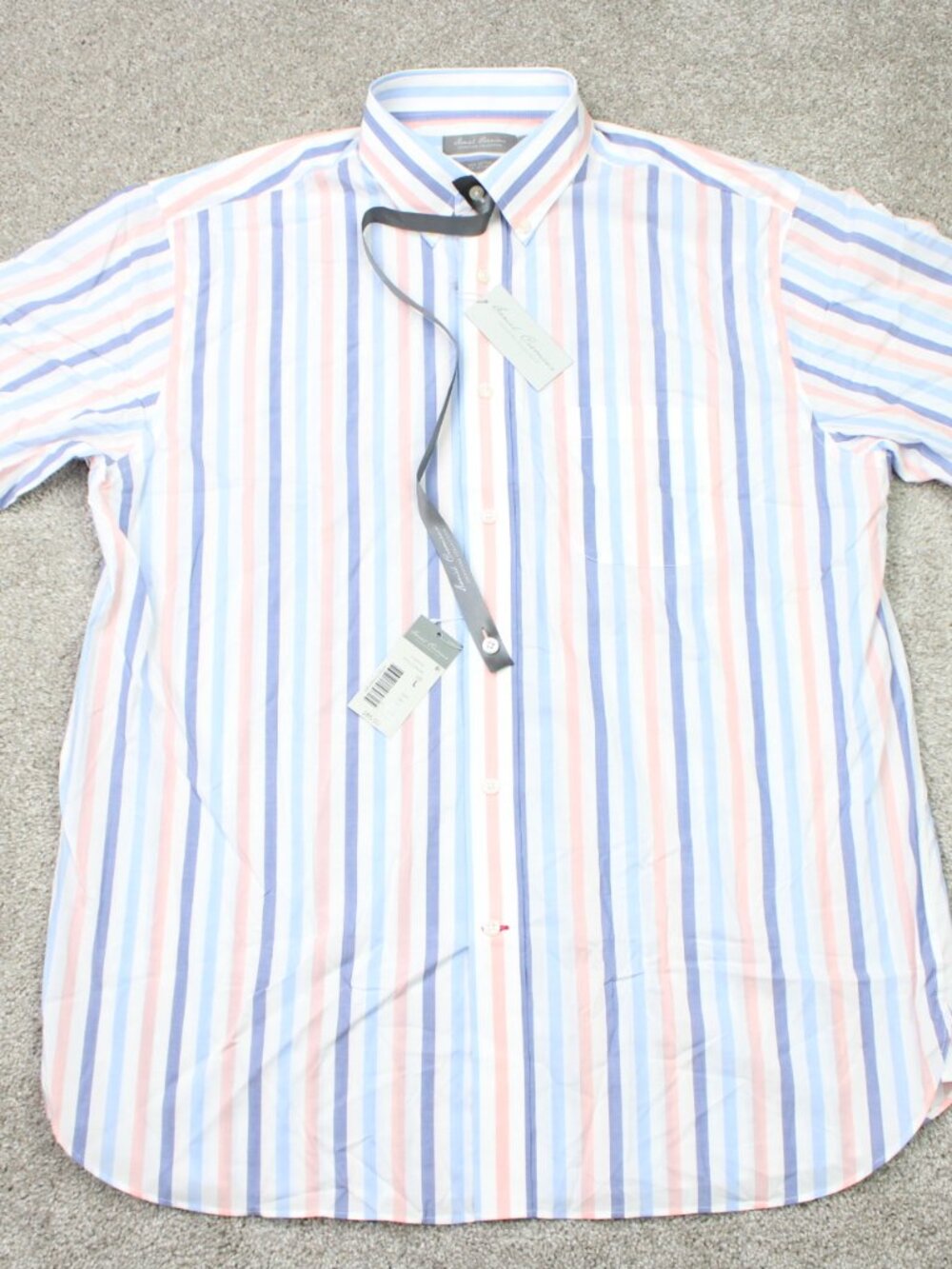 Daniel Cremieux Shirt NWT Mens Large Pink/Blue Signature Collection Cotton S/S